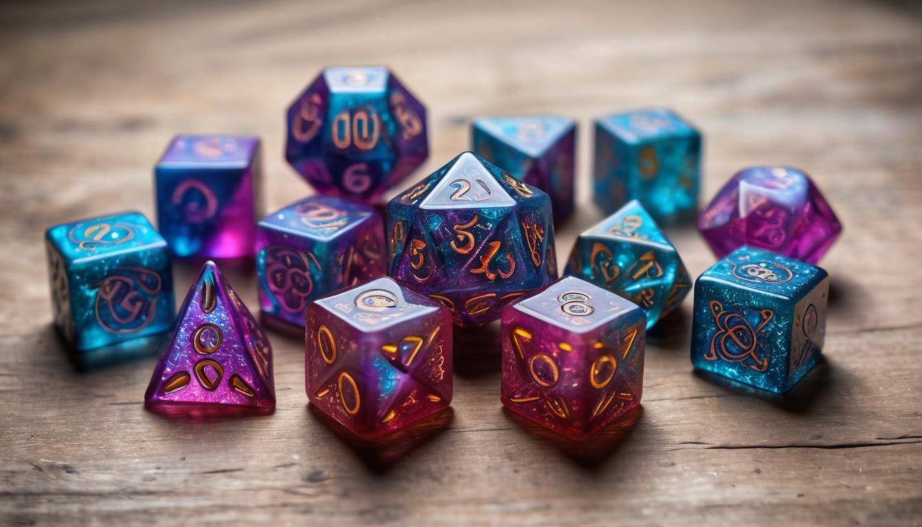 Artistic custom DND dice